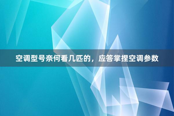 空调型号奈何看几匹的，应答掌捏空调参数