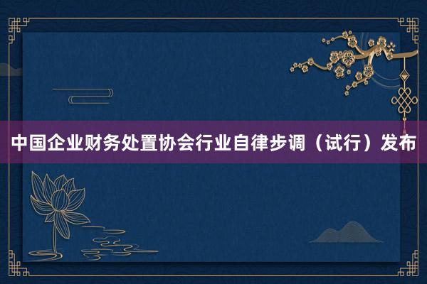 中国企业财务处置协会行业自律步调（试行）发布
